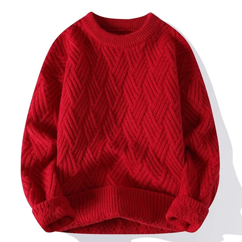Hyggelig strikket kabeltrøje unisex