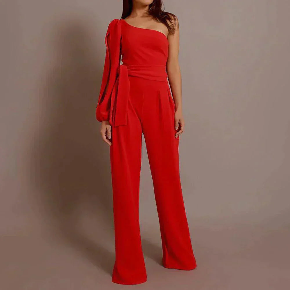 Elegant jumpsuit med én skulder til kvinder