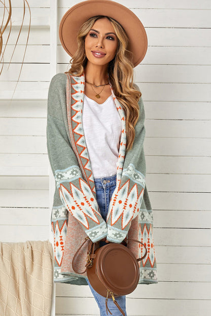 Boho Vintage Strikket Sweater Cardigan