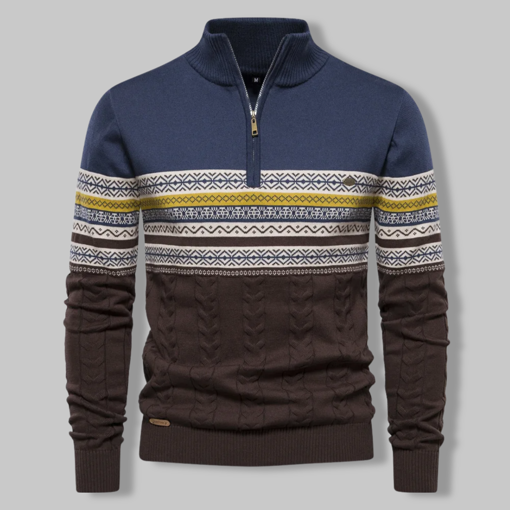 Alpina-sweater med lynlås til mænd