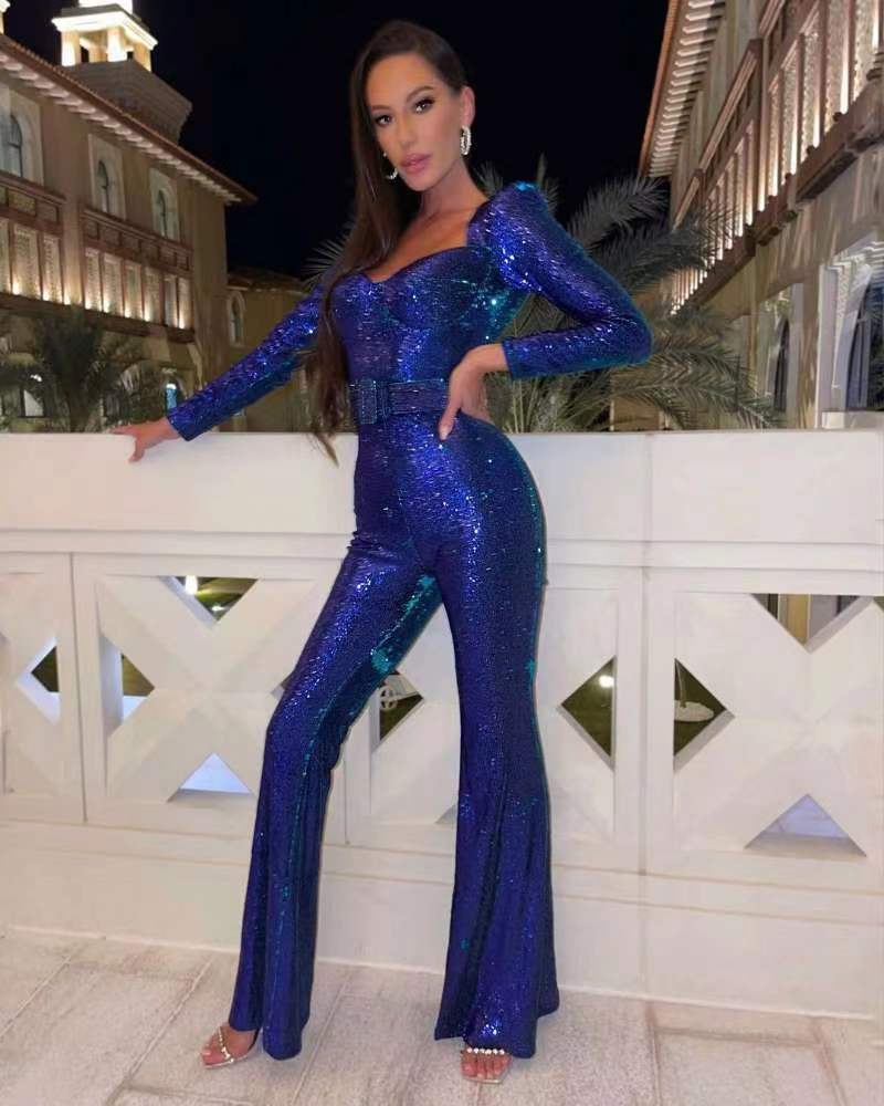 Glitter-jumpsuit til kvinder