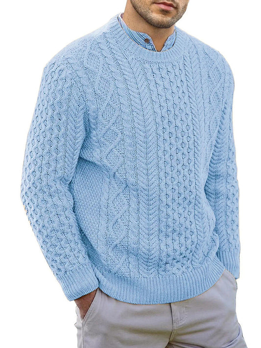 Vintage lyseblå cashmere sweater med rund hals
