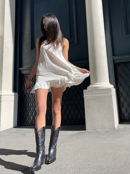 Elegante metalliske cowboy-lærred til kvinder