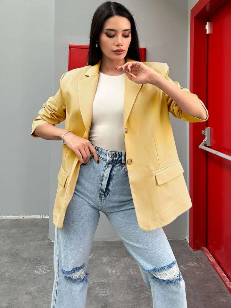 Enkel og afslappet langærmet blazer