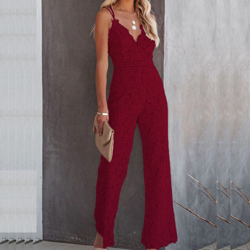 Lang blonde-jumpsuit til stilfuld sommer til kvinder