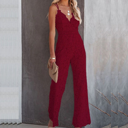 Lang blonde-jumpsuit til stilfuld sommer til kvinder