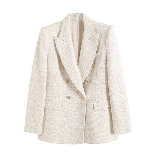 Beige vintage blazer til kvinder