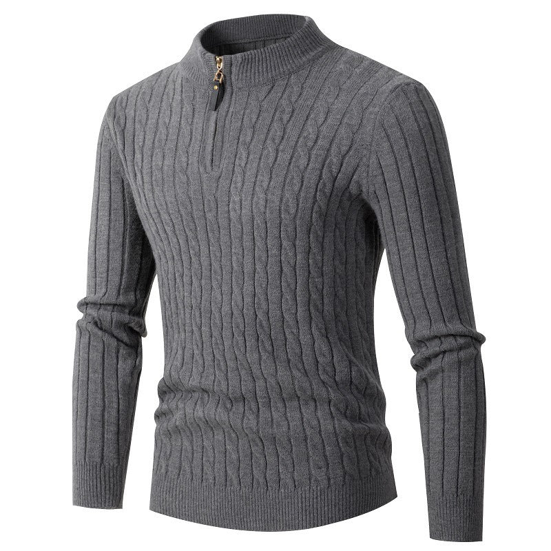 Strikket sweater med col til mænd Vintertøj