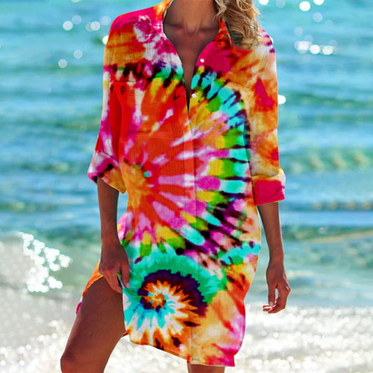 Oceanisk kjole med knapper