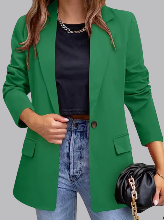 Trendy grøn blazer til kvinder