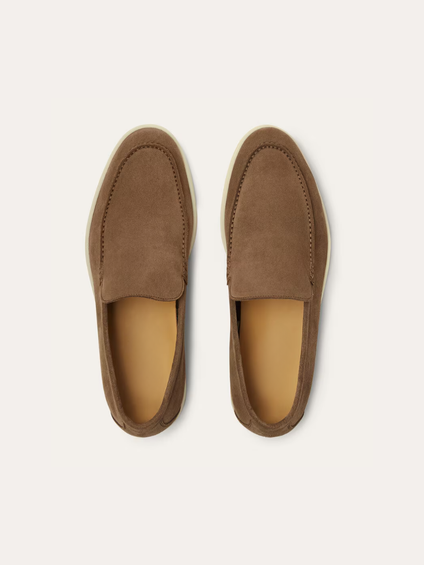 Raffinerede Lysebrun loafers i ruskind
