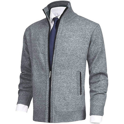Stilfuld cardigan med lynlås til mænd
