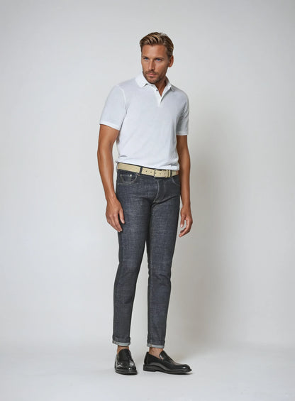 Premium hvid herre-polo