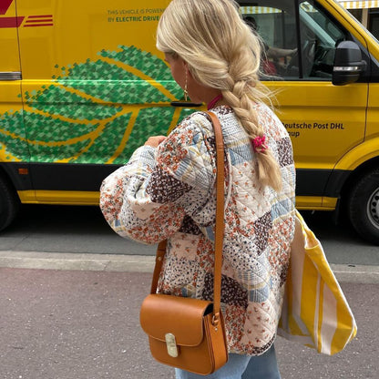 Vintage-inspireret blazer med patchwork