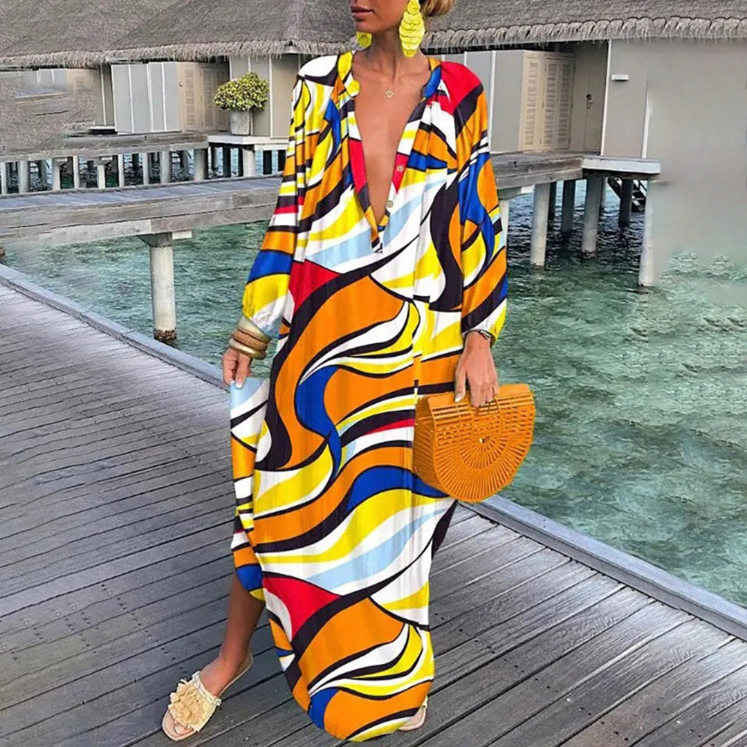 Levende kaftan maxikjole
