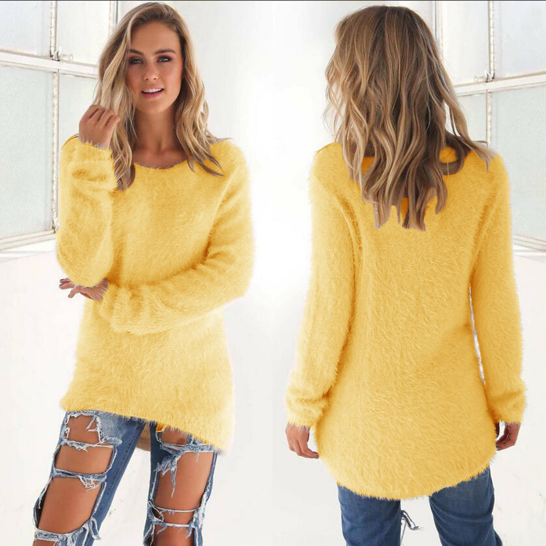 Blød bomuldsstrikket oversize sweater