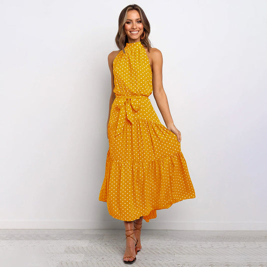 Elegant og stilfuld lang kjole
