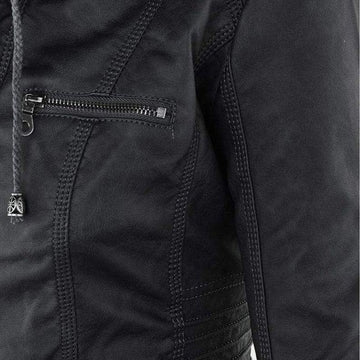 Jakke i imiteret læder til kvinder