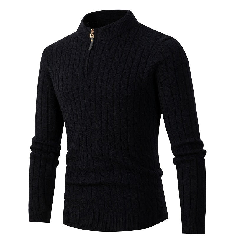 Strikket sweater med col til mænd Vintertøj