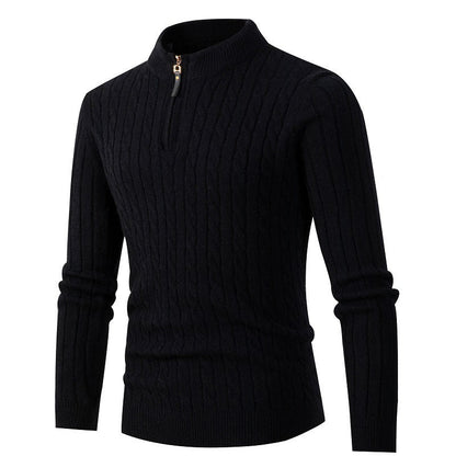 Strikket sweater med col til mænd Vintertøj