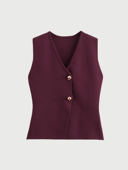 Bourgognefarvet ærmeløs vest