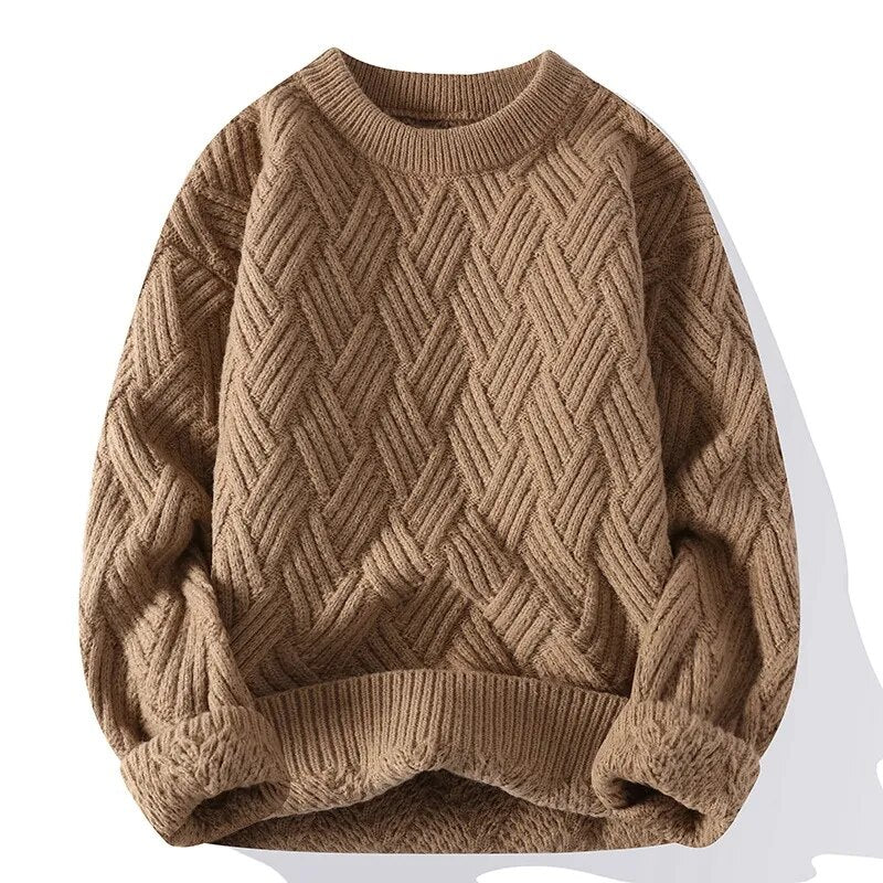 Hyggelig strikket kabeltrøje unisex