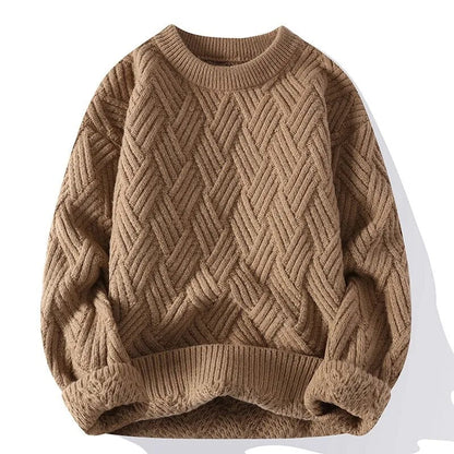 Hyggelig strikket kabeltrøje unisex