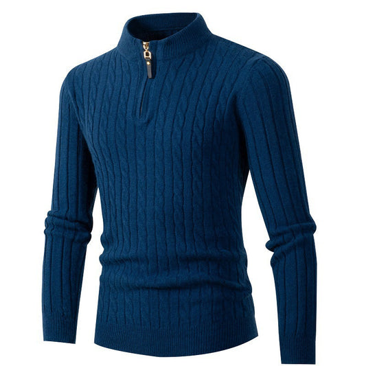 Strikket sweater med col til mænd Vintertøj