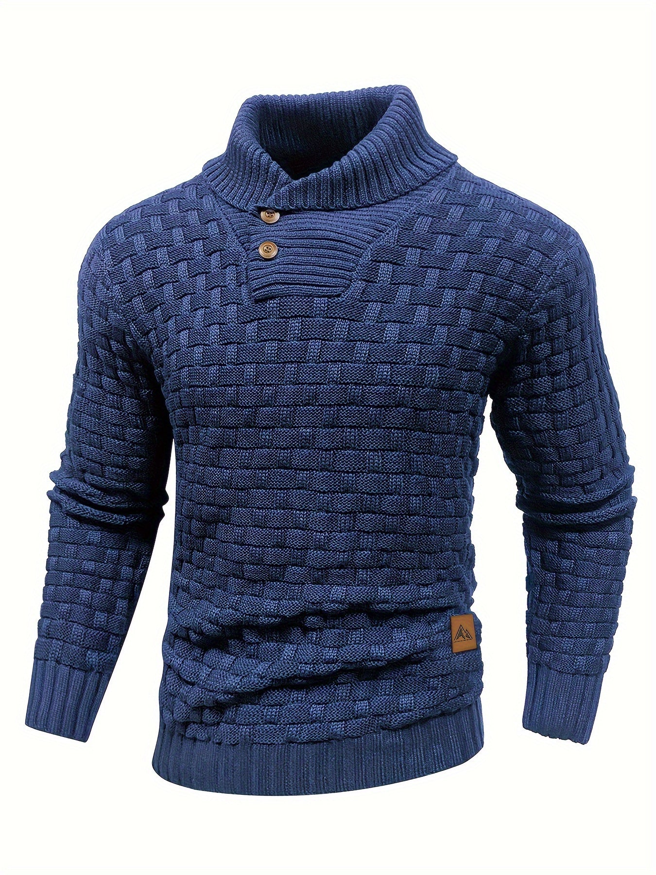 Vaffelmønstret stretch-sweater til mænd