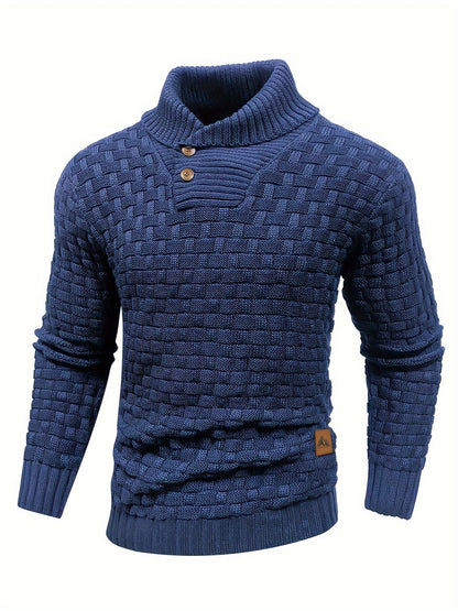Vaffelmønstret stretch-sweater til mænd