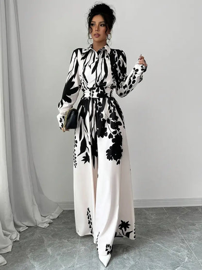 Jumpsuit med blomstermønster og brede ben til kvinder