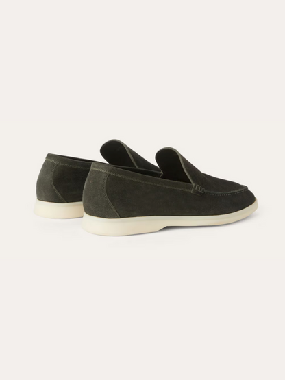 Raffinerede Grøn loafers i ruskind