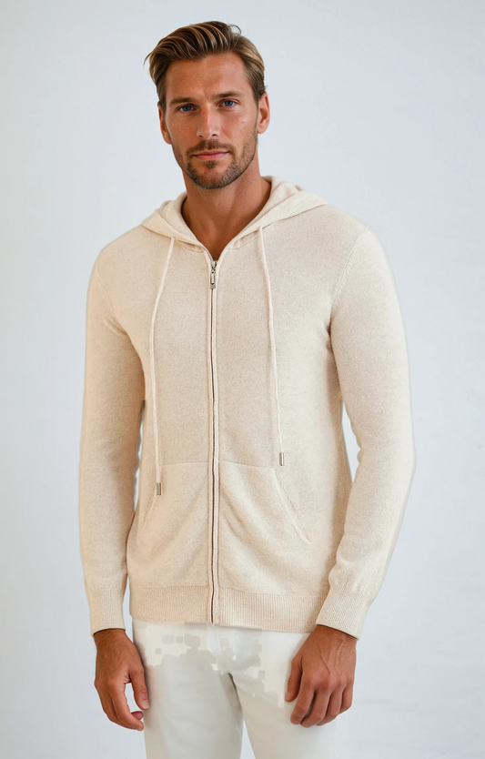 Essential Cashmere Beige hættetrøje
