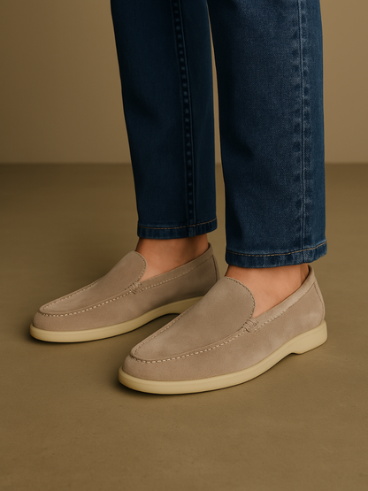 Raffinerede Beige loafers i ruskind