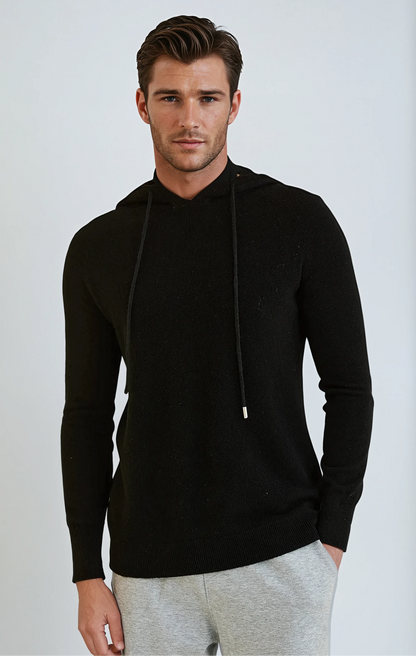 Essential Cashmere Sort hættetrøje