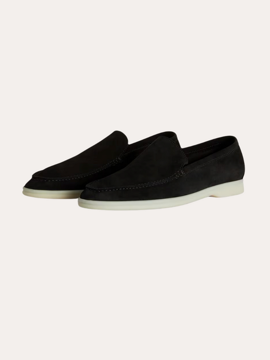 Raffinerede Sorte loafers i ruskind