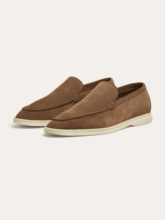 Raffinerede Lysebrun loafers i ruskind