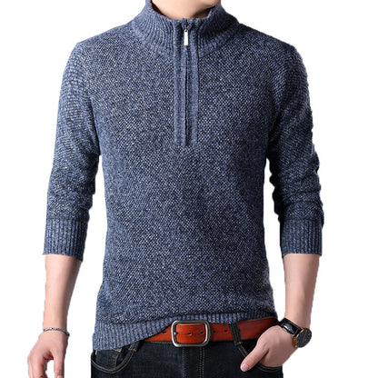 Sweater med lynlåskrave til mænd
