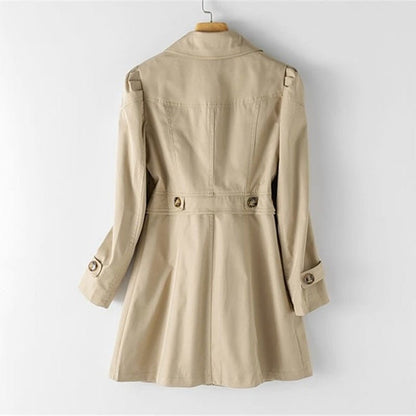 Trenchcoat med jakkesætskrave i mellemlængde
