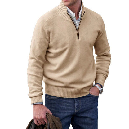 Kashmir-sweater med col til mænd Vintertøj