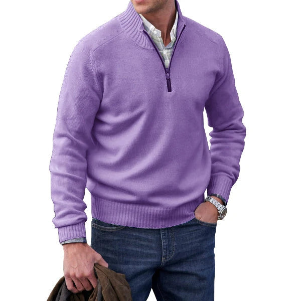 Kashmir-sweater med col til mænd Vintertøj