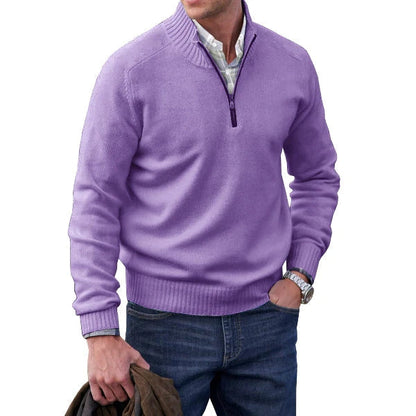 Kashmir-sweater med col til mænd Vintertøj