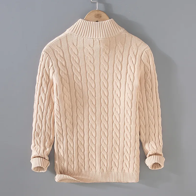 Strikket kashmir sweater med kvart lynlås til mænd | Ideel til efterår/vinter