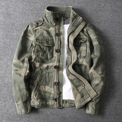 Behagelig jas med camouflageprint til mænd