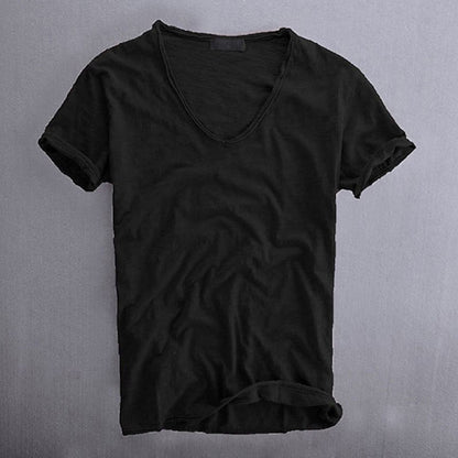 Afslappet T-shirt til mænd med V-hals