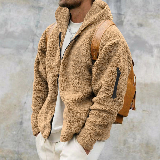 Fluffy fleecejakke til mænd