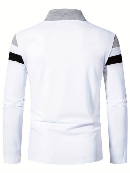 Langærmet poloshirt med lynlås til herrer
