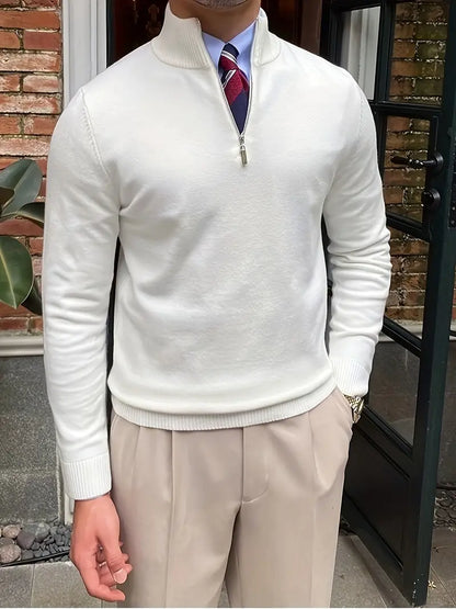 Sweater med halv lynlås til mænd