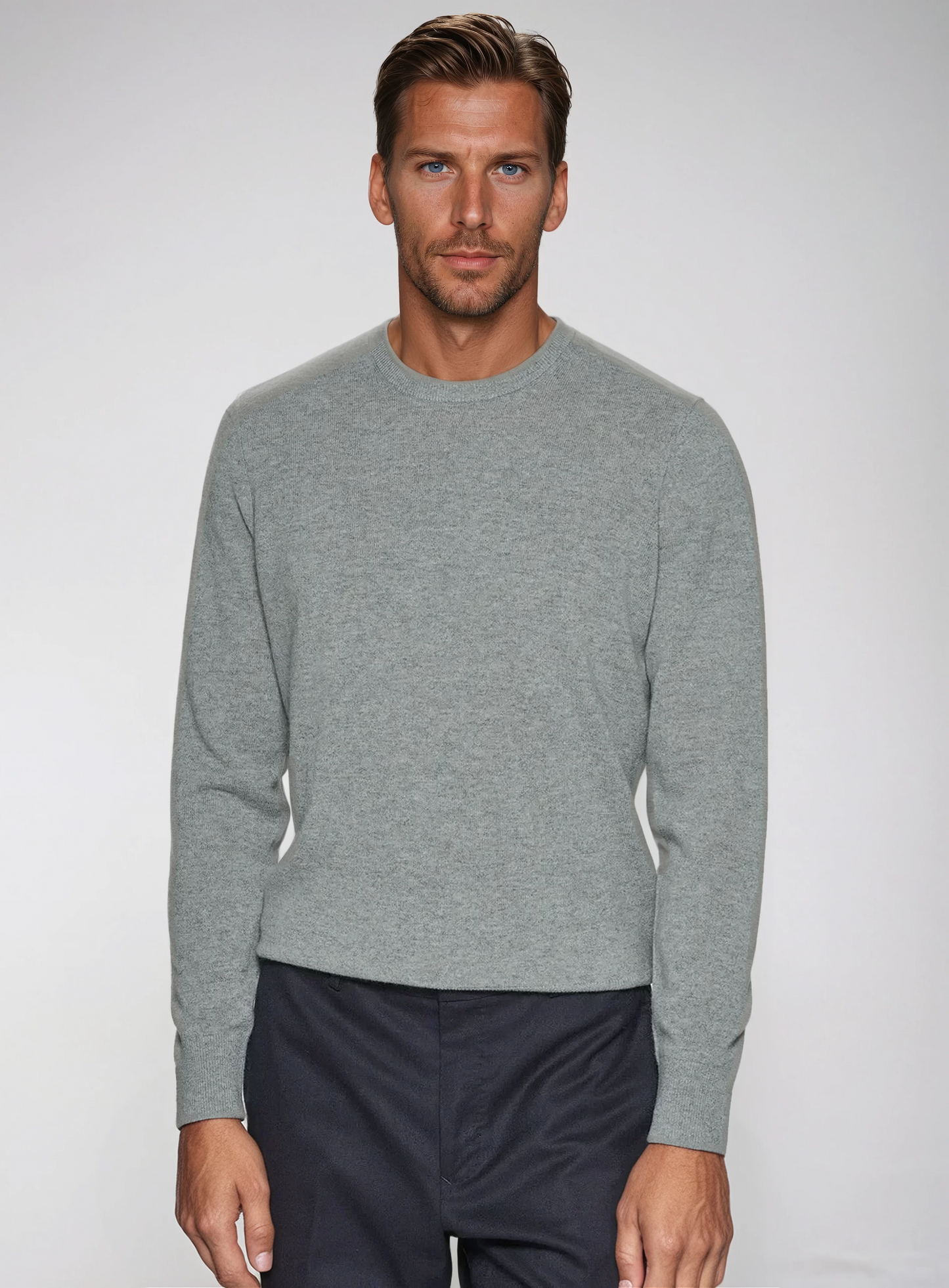 Grå sweater i premium uld