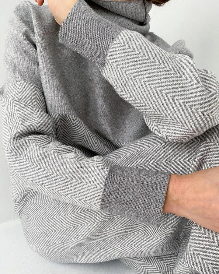 Sildebensfarvet rullekravesæt til loungewear